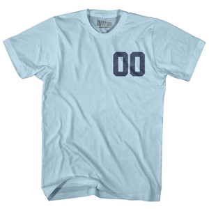 Custom Left Chest Number On Front And Name Over Number Back Game Top Adult Cotton T-shirt - Light Blue