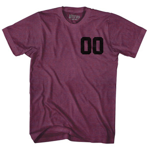 Custom Left Chest Number On Front And Name Over Number Back Game Top Adult Tri-Blend T-shirt - Athletic Cranberry