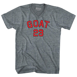 Goat 23 Tri-Blend V-neck Womens Junior Cut T-shirt - Athletic Grey Goat 23 Tri-Blend V-neck Womens Junior Cut T-shirt - Athletic Grey