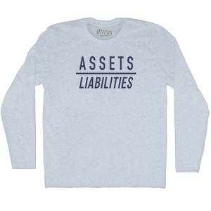 Assets Over Liabilities Adult Tri-Blend Long Sleeve T-shirt - Athletic White