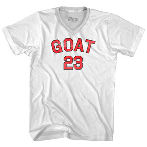 Goat 23 Adult Tri-Blend V-neck T-shirt - White