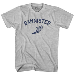 Bannister Track Running Winged Foot Adult Cotton T-shirt - Grey Heather Bannister Track Running Winged Foot Adult Cotton T-shirt - Grey Heather