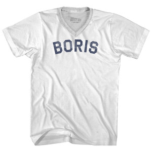 Boris Adult Tri-Blend V-neck T-shirt - White