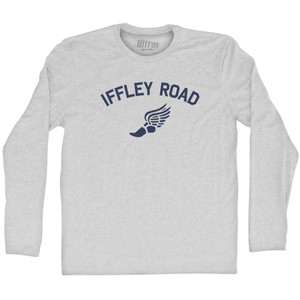 Iffley Road Track Running Winged Foot Adult Cotton Long Sleeve T-shirt - Grey Heather