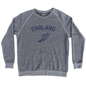 Title England Track Running Winged Foot Adult Tri-Blend Sweatshirt - Athletic Grey