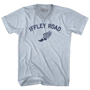 Iffley Road Track Running Winged Foot Adult Tri-Blend V-neck T-shirt - Athletic White Iffley Road Track Running Winged Foot Adult Tri-Blend V-neck T-shirt - Athletic White