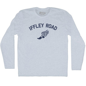 Iffley Road Track Running Winged Foot Adult Tri-Blend Long Sleeve T-shirt - Athletic White