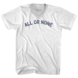 All Or None Adult Tri-Blend V-neck T-shirt - White