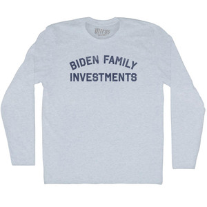 Biden Family Investments Adult Tri-Blend Long Sleeve T-shirt - Athletic White