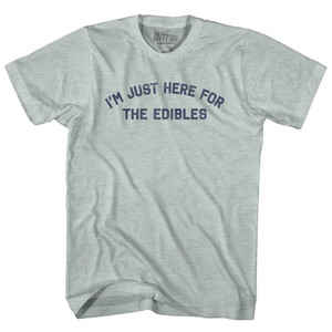 Im Just Here For The Edibles Adult Tri-Blend T-shirt - Athletic Cool Grey Im Just Here For The Edibles Adult Tri-Blend T-shirt - Athletic Cool Grey