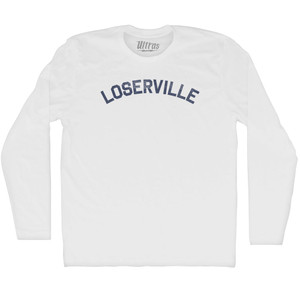 Loserville Adult Cotton Long Sleeve T-shirt - White