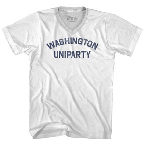 Washington Uniparty Adult Tri-Blend V-neck T-shirt - White