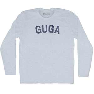 Guga Adult Tri-Blend Long Sleeve T-shirt - Athletic White