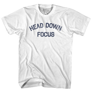 Head down Focus Adult Cotton T-shirt - White