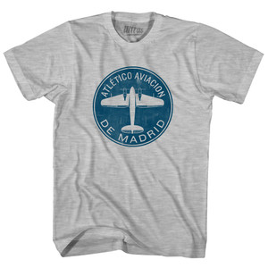 Atletico Aviacion De Madrid Roundel Womens Cotton Junior Cut T-Shirt - Grey Heather