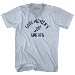 Save Women's Sports Adult Tri-Blend V-neck T-shirt - Athletic White Save Women's Sports Adult Tri-Blend V-neck T-shirt - Athletic White