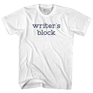 Writer's Block Typewriter Font Youth Cotton T-shirt - White Writer's Block Typewriter Font Youth Cotton T-shirt - White