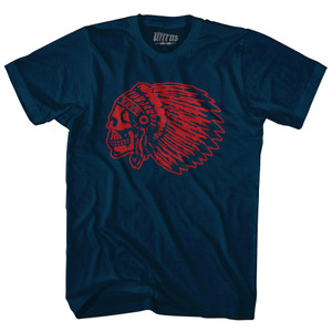 Skull Headdress Adult Tri-Blend T-shirt - Navy Skull Headdress Adult Tri-Blend T-shirt - Navy