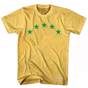 Brazil Stars Soccer World Cup Adult Tri-Blend T-shirt - Yellow