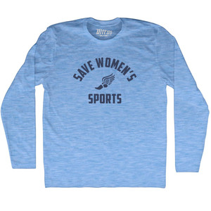 Save Women's Sports Adult Tri-Blend Long Sleeve T-shirt - Athletic Blue Save Women's Sports Adult Tri-Blend Long Sleeve T-shirt - Athletic Blue