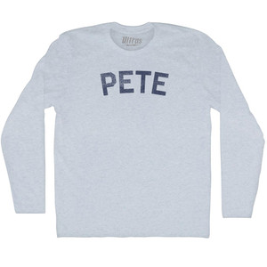 Pete Adult Tri-Blend Long Sleeve T-shirt - Athletic White