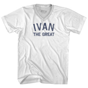 Ivan The Great Adult Tri-Blend V-neck T-shirt - White