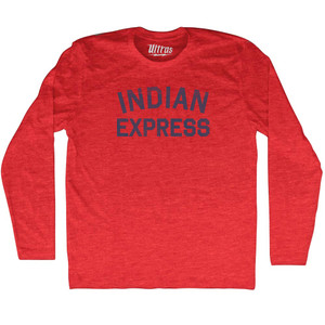 Indian Express Adult Tri-Blend Long Sleeve T-shirt - Athletic Red