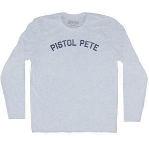 Pistol Pete Adult Tri-Blend Long Sleeve T-shirt - Athletic White