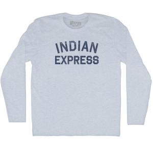 Indian Express Adult Tri-Blend Long Sleeve T-shirt - Athletic White
