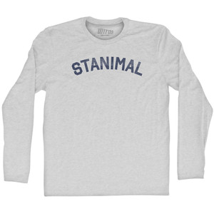 Stanimal Adult Cotton Long Sleeve T-shirt - Grey Heather