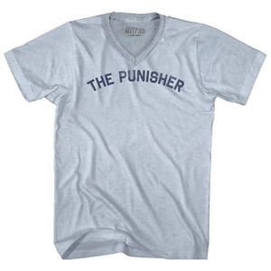 The Punisher Adult Tri-Blend V-neck T-shirt - Athletic White