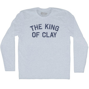 The King of Clay Adult Tri-Blend Long Sleeve T-shirt - Athletic White The King of Clay Adult Tri-Blend Long Sleeve T-shirt - Athletic White