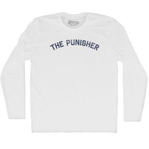 The Punisher Adult Cotton Long Sleeve T-shirt - White