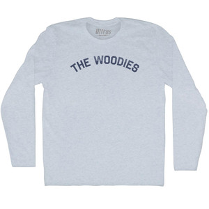 The Woodies Adult Tri-Blend Long Sleeve T-shirt - Athletic White