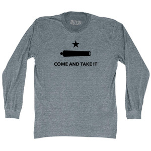 Come And Take It Adult Tri-Blend Long Sleeve T-shirt - Athletic Grey