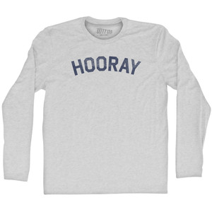 Hooray Adult Cotton Long Sleeve T-shirt - Grey Heather