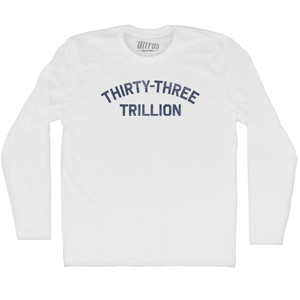Thirty-Three Trillion Adult Cotton Long Sleeve T-shirt - White