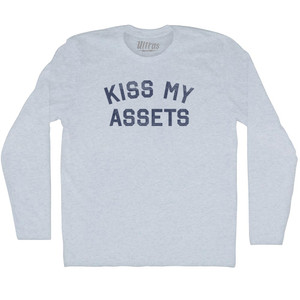 Kiss My Assets Adult Tri-Blend Long Sleeve T-shirt - Athletic White Kiss My Assets Adult Tri-Blend Long Sleeve T-shirt - Athletic White