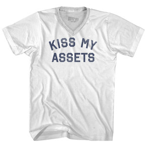Kiss My Assets Adult Tri-Blend V-neck T-shirt - White Kiss My Assets Adult Tri-Blend V-neck T-shirt - White