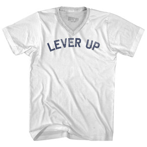 Lever Up Adult Tri-Blend V-neck T-shirt - White