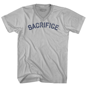 Sacrifice Adult Tri-Blend V-neck T-shirt - Cool Grey