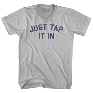 Just Tap It In Adult Tri-Blend V-neck T-shirt - Cool Grey