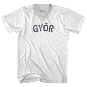 Gyor Adult Tri-Blend V-neck T-shirt - White