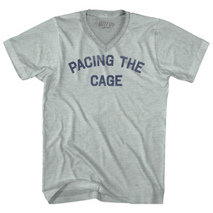 Pacing the Cage Adult Tri-Blend V-neck T-shirt - Athletic Cool Grey Pacing the Cage Adult Tri-Blend V-neck T-shirt - Athletic Cool Grey