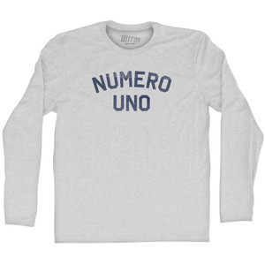 Numero Uno Adult Cotton Long Sleeve T-shirt - Grey Heather