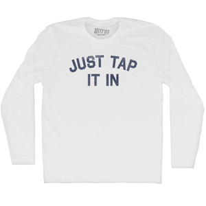 Just Tap It In Adult Cotton Long Sleeve T-shirt - White