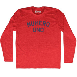 Numero Uno Adult Tri-Blend Long Sleeve T-shirt - Athletic Red