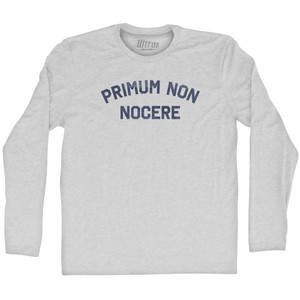 Primum Non Nocere Adult Cotton Long Sleeve T-shirt - Grey Heather