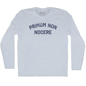 Primum Non Nocere Adult Tri-Blend Long Sleeve T-shirt - Athletic White