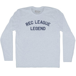 Rec League Legend Adult Tri-Blend Long Sleeve T-shirt - Athletic White